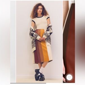 NWT MOTHER The Bits And Pieces Skirt Faux Leather Multicolored Size M 70s